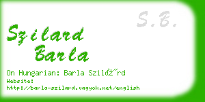 szilard barla business card